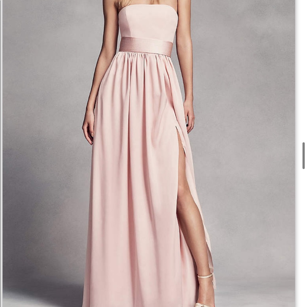 White by Vera Wang Long Strapless Dress w Belt